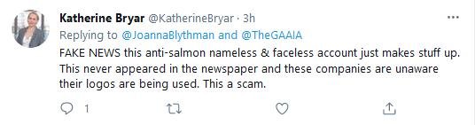 Herald advert S&TC 6 March 2021 Newspaper version Fake News Tweet Katherine Bryar