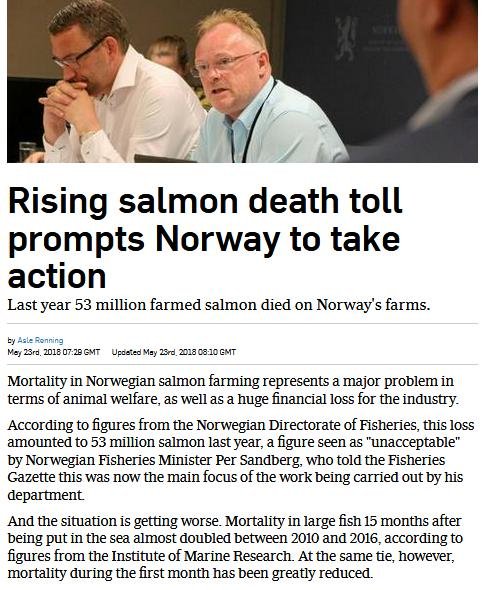 Norway deaths 53 million in 2017 Intrafish 23 May 2018 #1