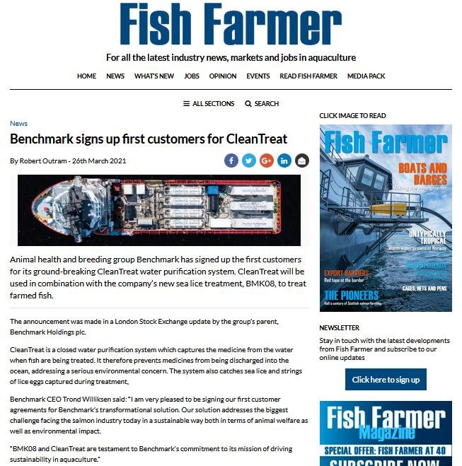 Benchmark signs first CleanTreat agreements 26 March 2021 #4