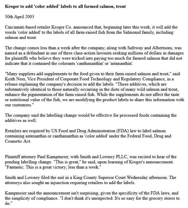 Canthanthin lawsuit #1