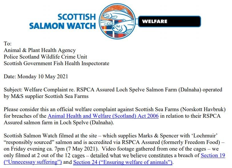 Welfare Complaint re Welfare Complaint re