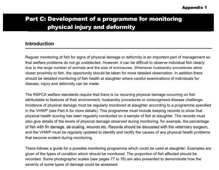 RSPCA standards Feb 2021 #2 physical injury monitoring