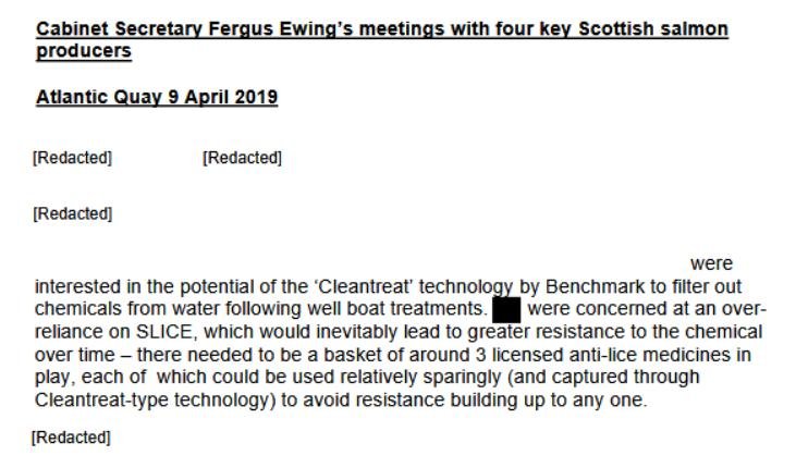 Fergus Ewing meeting four key salmon producers April 2019 Fergus Ewing meeting four key salmon producers April 2019