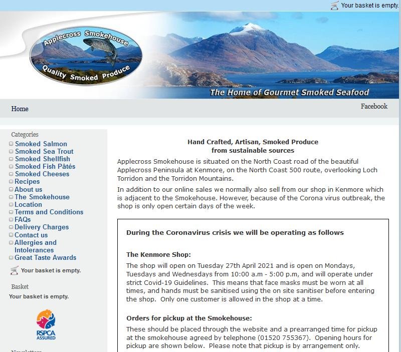 Applecross Smokehouse web-site change 24 June 2021 #3