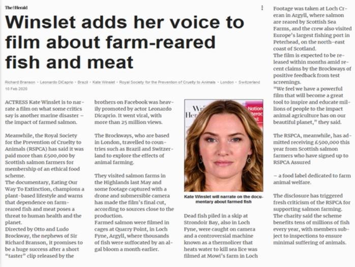 Winslet film Herald Feb 2020