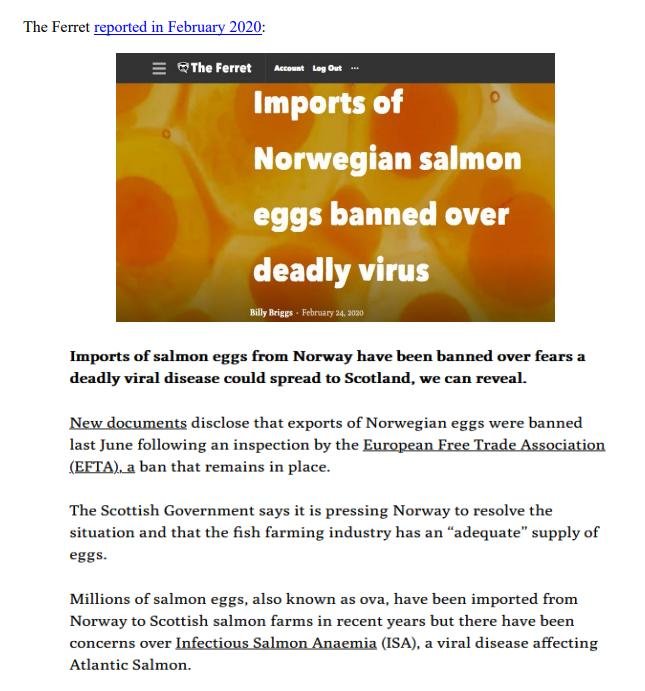 Media Backgrounder Norway Infectious Salmon Aquacalypse Going Global Since 1984 August 2021 #7