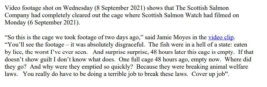 PR Horror Videos Reveal Welfare Abuse Inside Scottish Salmon & Trout Cages 12 September 2021 #12