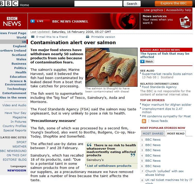 BBC diesel contamination