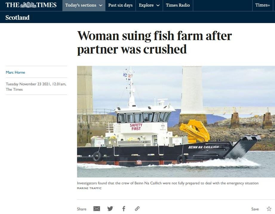 Times Woman suing Mowi 23 Nov 2021 #1