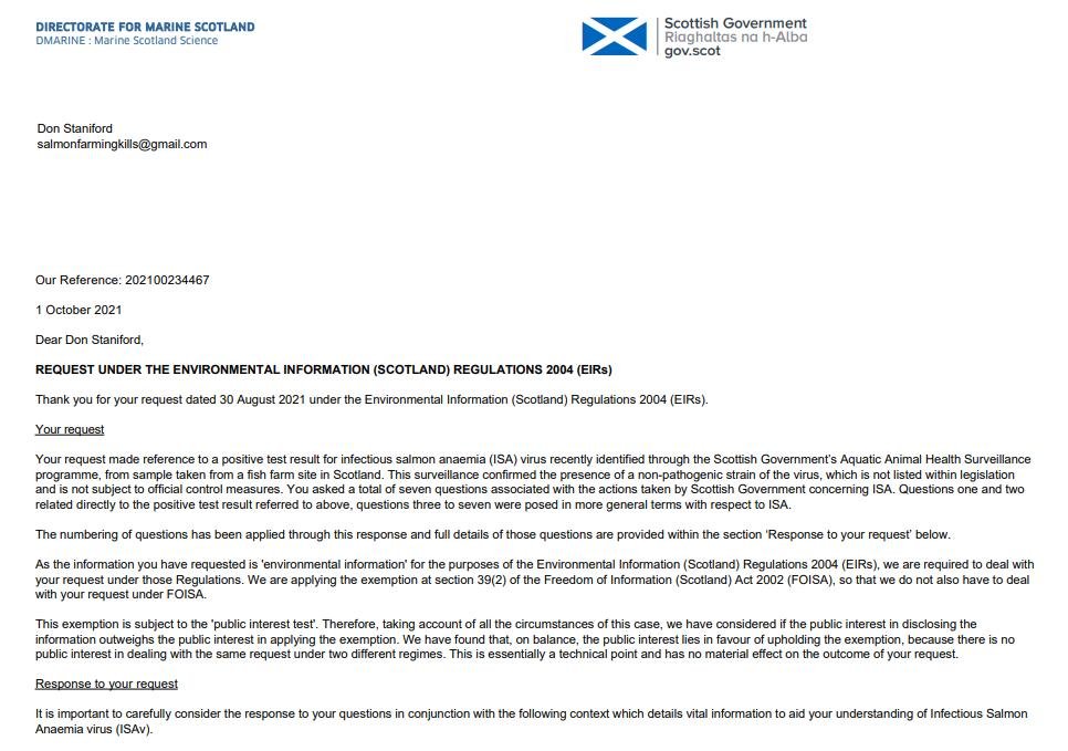 ISA FOI reply SG 1 October 2021 #1 ISA FOI reply SG 1 October 2021 #1