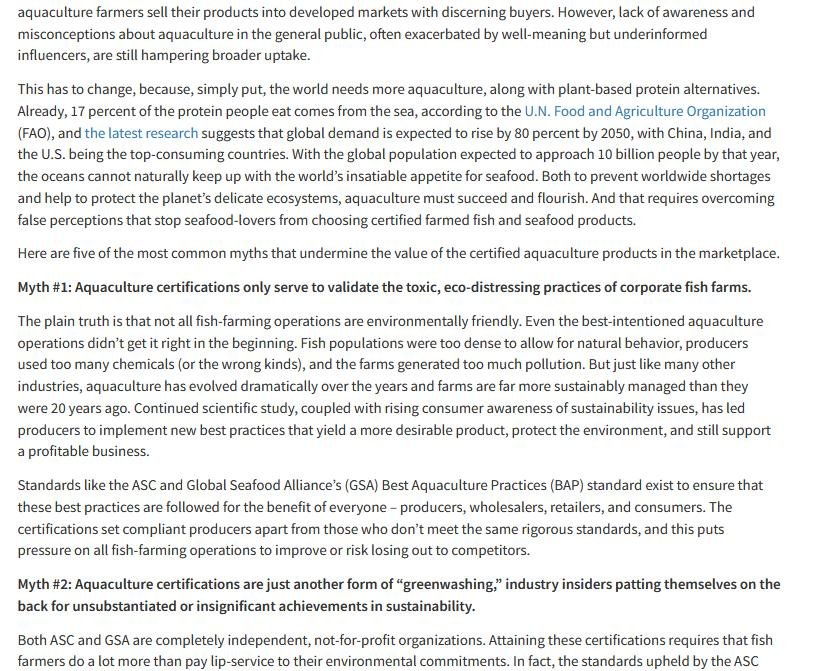 Seafood Source five myths sustainable #3 Seafood Source five myths sustainable #3