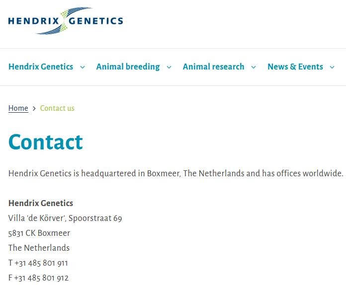 Hendrix Contact form online