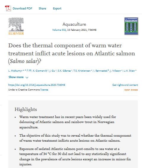 Aquaculture Feb 2021 paper on Thermolicer lesions #1