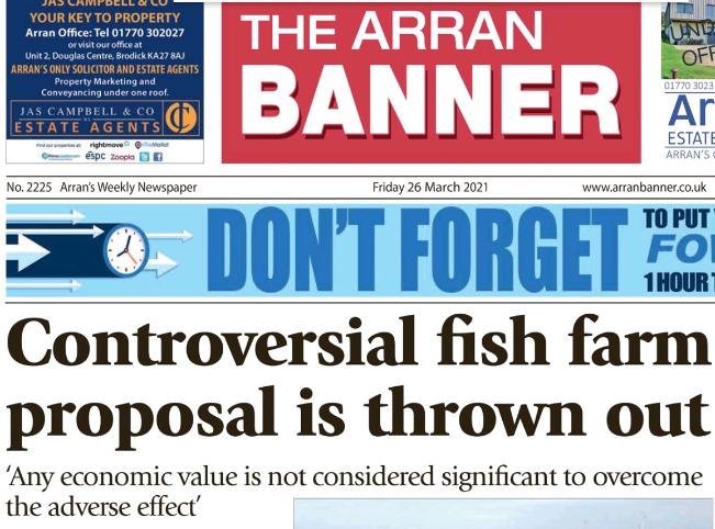 Arran Banner 26 March 2021 #1 Arran Banner 26 March 2021 #1