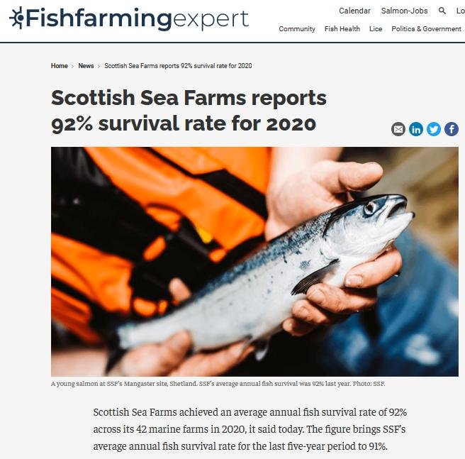 SSF 92 per cent mortality in 2020 SSF 92 per cent mortality in 2020