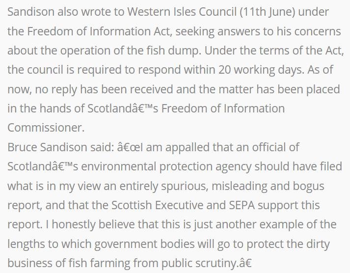 Sunday Times July 2005 North Uist salmon dump #5 SFPG Sunday Times July 2005 North Uist salmon dump #5 SFPG