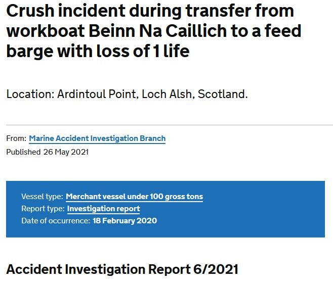 MAIB Clive Hendry accident report May 2021 report #3