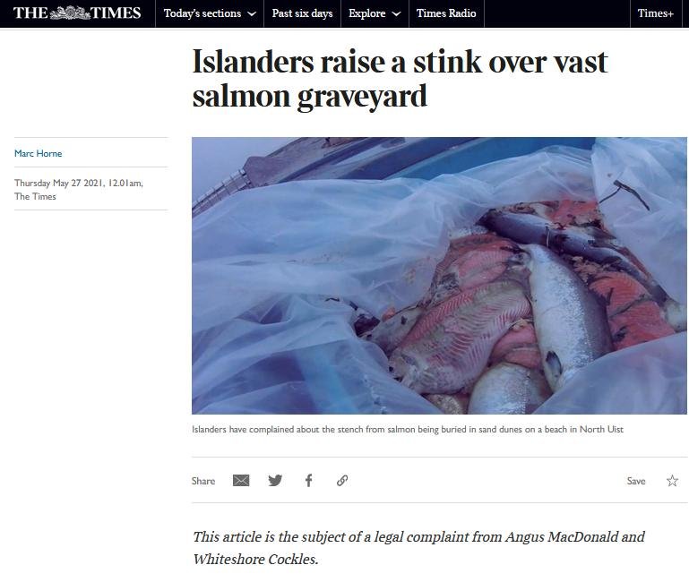 Times Whiteshore stink 27 May 2021 #6 Legal complaint by Angus MacDonald version updated July 2021