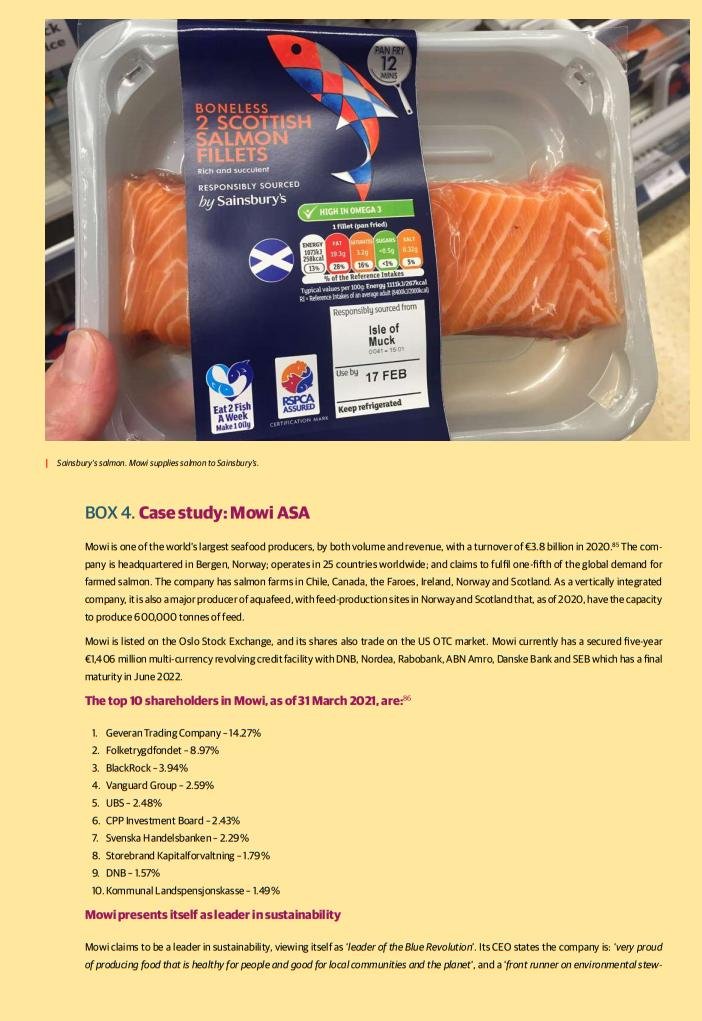 Investors warning report July 2021 Mowi case study #1 Investors warning report July 2021 Mowi case study #1