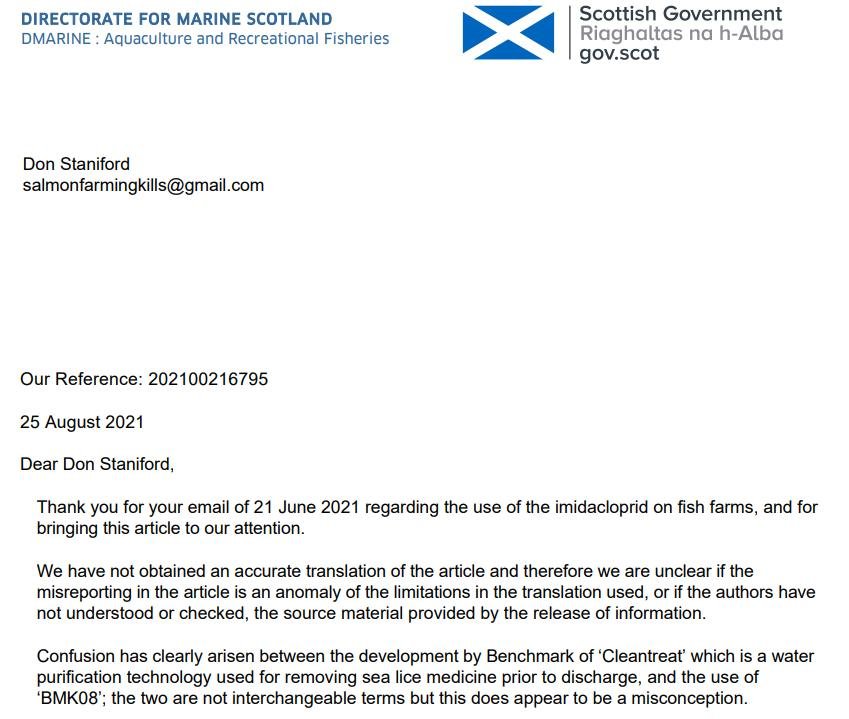 SG letter 25 Aug SEPA not received application for Imidacloprid 2021 #1 SG letter 25 Aug SEPA not received application for Imidacloprid 2021 #1