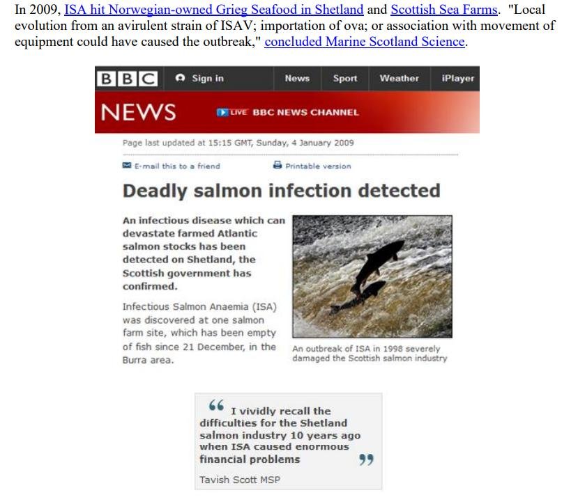 Media Backgrounder Scottish Salmon Recurring ISA Nightmare August 2021 #2 Media Backgrounder Scottish Salmon Recurring ISA Nightmare August 2021 #2