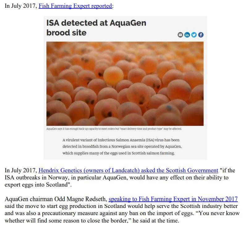 Media Backgrounder Scottish Salmon Recurring ISA Nightmare August 2021 #3 Media Backgrounder Scottish Salmon Recurring ISA Nightmare August 2021 #3