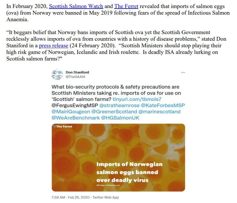 Media Backgrounder Scottish Salmon Recurring ISA Nightmare August 2021 #5 Media Backgrounder Scottish Salmon Recurring ISA Nightmare August 2021 #5