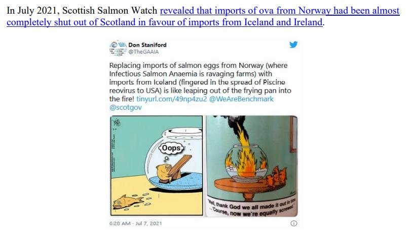 Media Backgrounder Scottish Salmon Recurring ISA Nightmare August 2021 #9 Media Backgrounder Scottish Salmon Recurring ISA Nightmare August 2021 #9