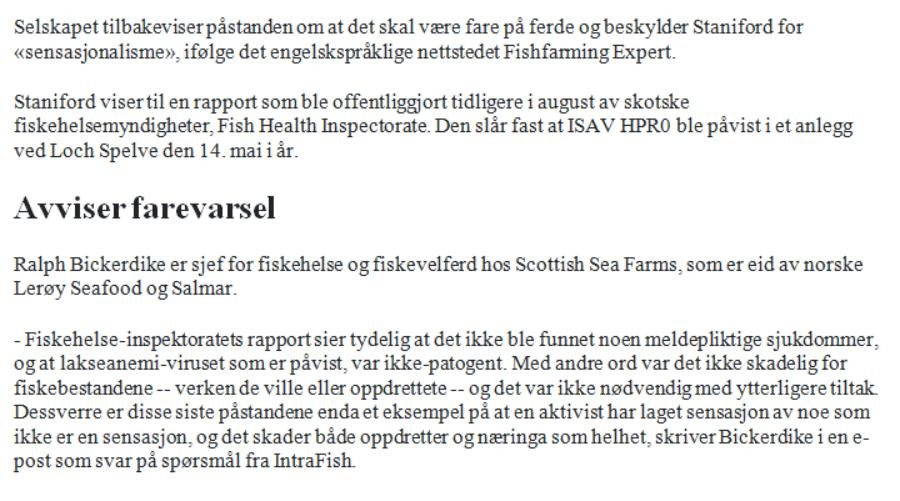 Intrafish 31 Aug ISA story in Norwegian #3