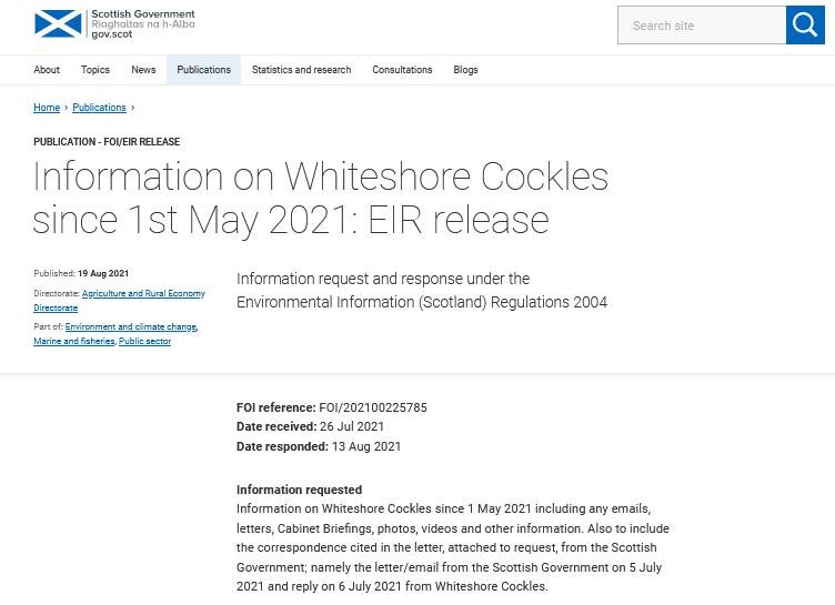 Whiteshore FOI SG 13 Aug 2021  online SG #1