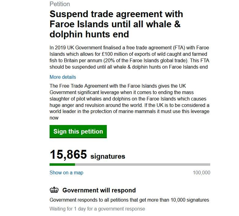UK petition vs Faroes 15000