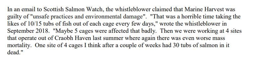 Mowi whistleblower 2018 quote