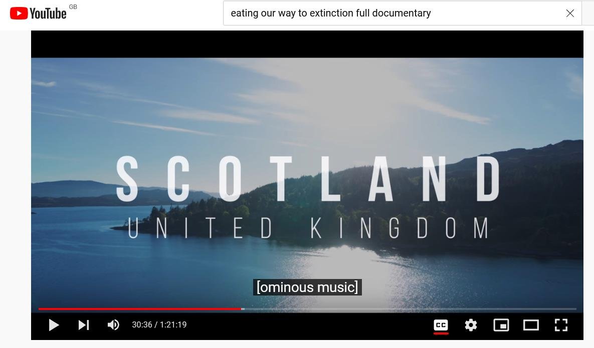 Eating Extinction You Tube #1