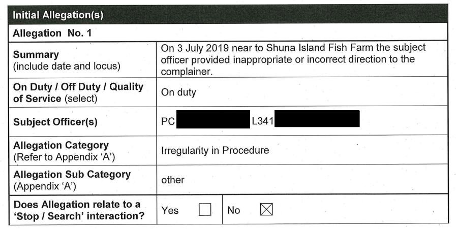 Police Scotland Incident Reporting #8 Police Scotland Incident Reporting #8