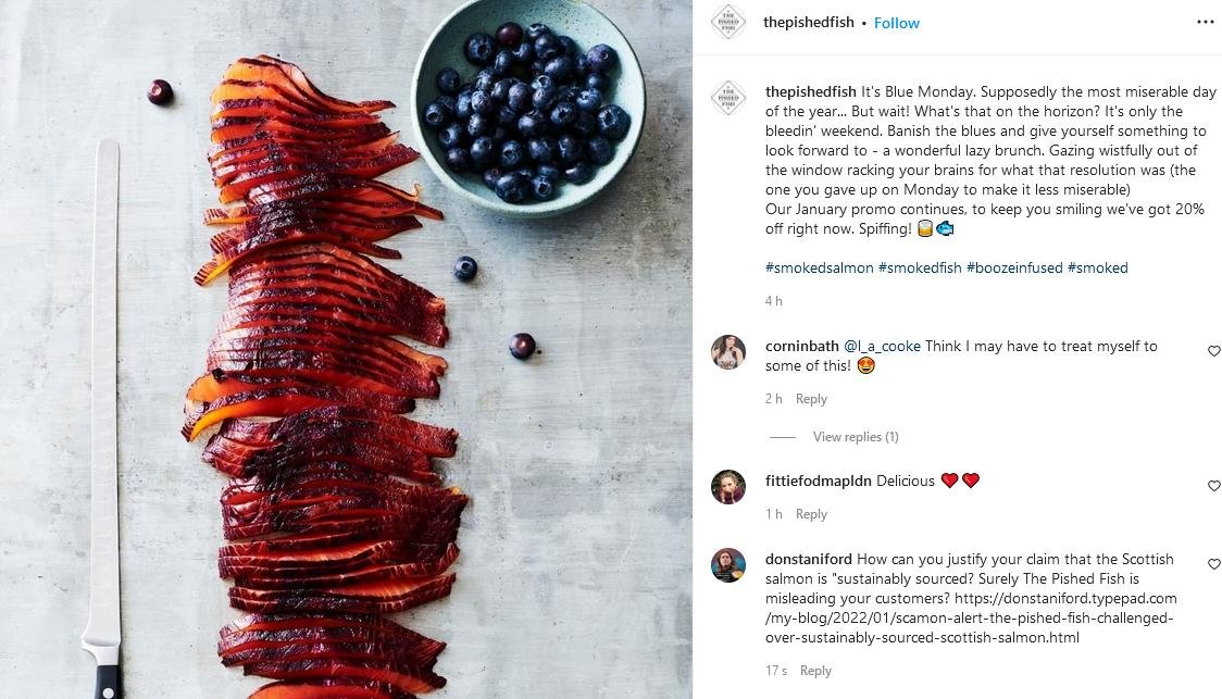 Pish Fish Instagram reply17 Jan 2022