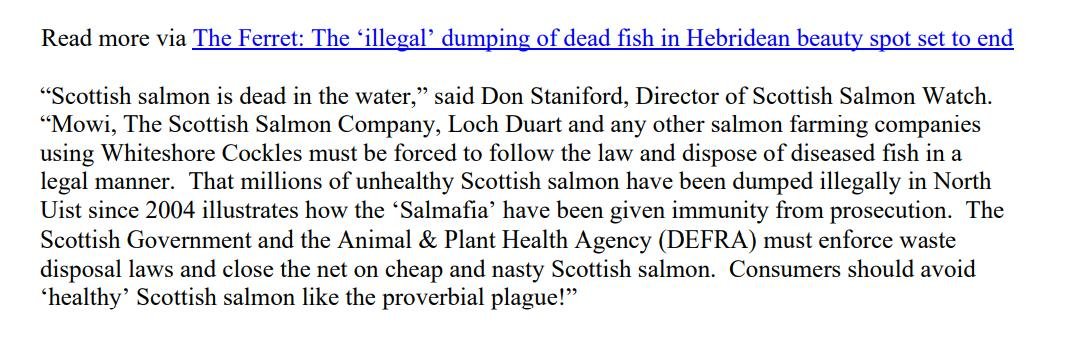 Whiteshore Cockles FOI disclosure December 2021 PR Jan 2022 #2