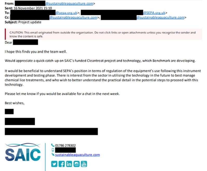 Blog #2 SAIC email to SEPA Nov 2021