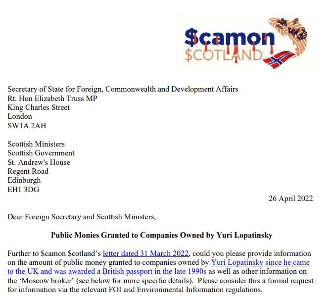 Yuri Lopatinsky letter to Scottish Ministers 26 April 2022 #1 Yuri Lopatinsky letter to Scottish Ministers 26 April 2022 #1