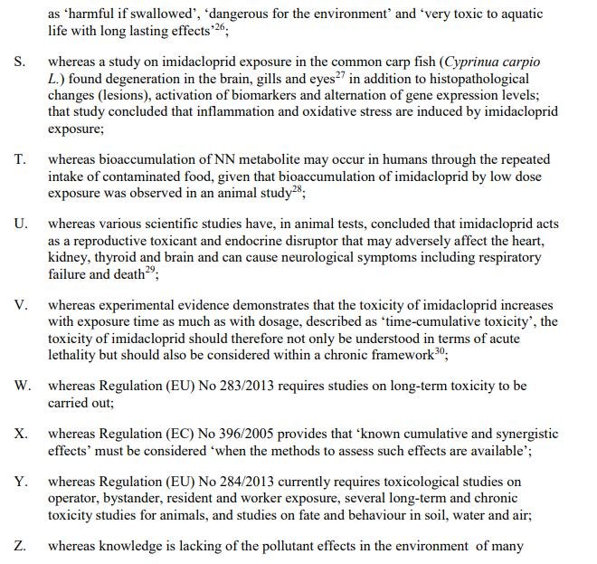 Imidacloprid EU Draft Motion for a Resolution 27 May 2021 #6