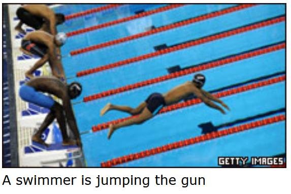 Jumping gun swimmer