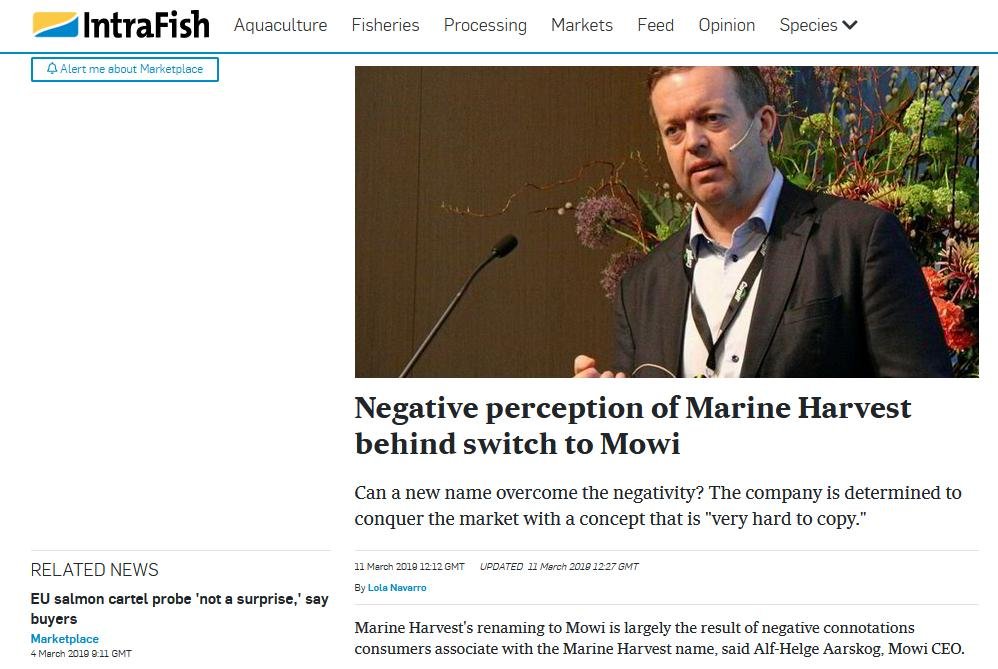 Mowi name change March 2019 Intrafish #1