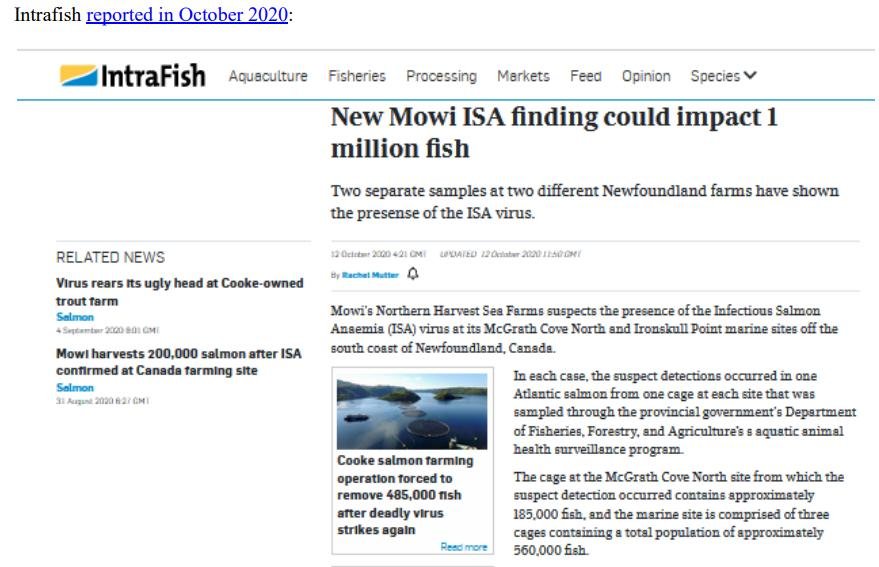 Media Backgrounder Norway Infectious Salmon Aquacalypse Going Global Since 1984 August 2021 #4