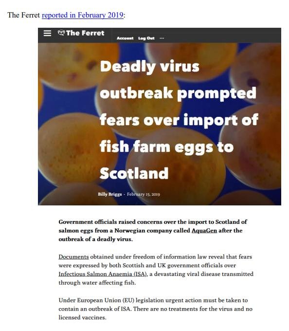 Media Backgrounder Norway Infectious Salmon Aquacalypse Going Global Since 1984 August 2021 #8