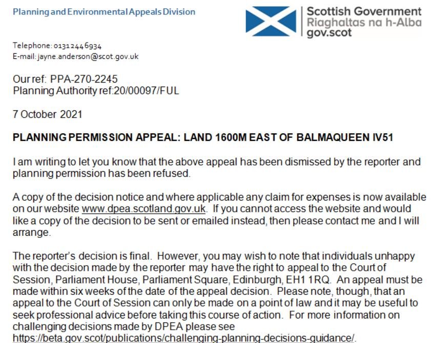 Balmaqueen refusal 7 October 2021 #1