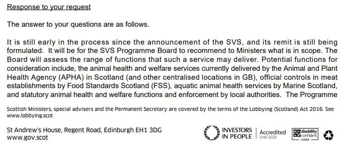 SVS replacing APHA FOI disclosure SG 9 March 2022 #2 SVS replacing APHA FOI disclosure SG 9 March 2022 #2
