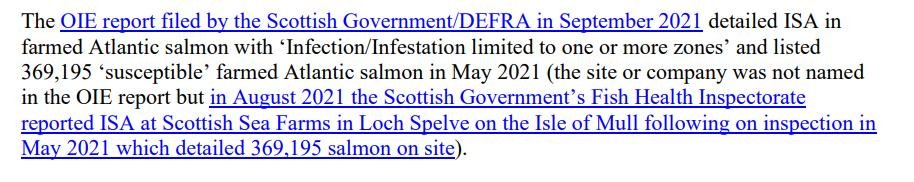 PR ISA in Scottish Salmon OIE Report 10 February 2022 #3
