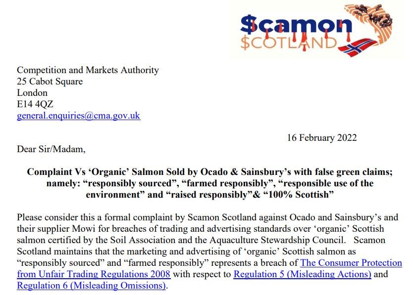 Ocado & Sainsburys complaint to Trading Standards 16 February 2022 #1