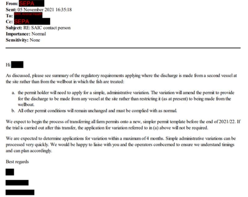 Blog #4 SEPA email to Benchmark Nov 2021