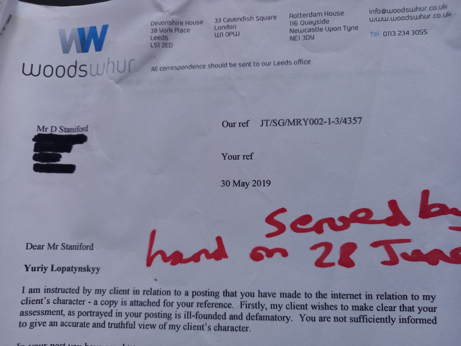 Yuri legal threat 30 May 2019 #1 Yuri legal threat 30 May 2019 #1