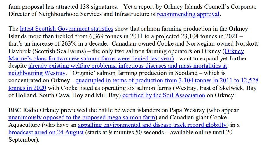 Media Advisory No Salmon Farm Papa Westray 7 September 2022 #5 Media Advisory No Salmon Farm Papa Westray 7 September 2022 #5
